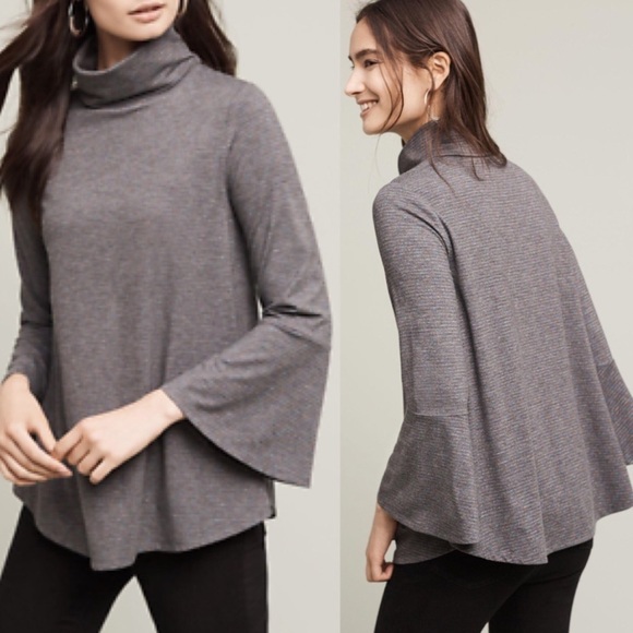Anthropologie Tops - Anthropologie Liz Metallic Striped Turtleneck